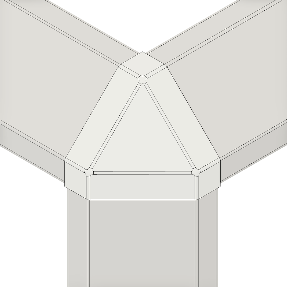 60-280-2 MODULAR SOLUTIONS PART<br>END CAP FOR 3-WAY BODY CONNECTION, ANGULAR, GRAY, USED WITH 40-010-1